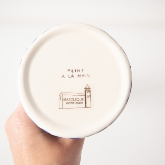 French Majolica Style Hand Painted Ceramic Taper Candle Stick Holder - Picture 4 of 8